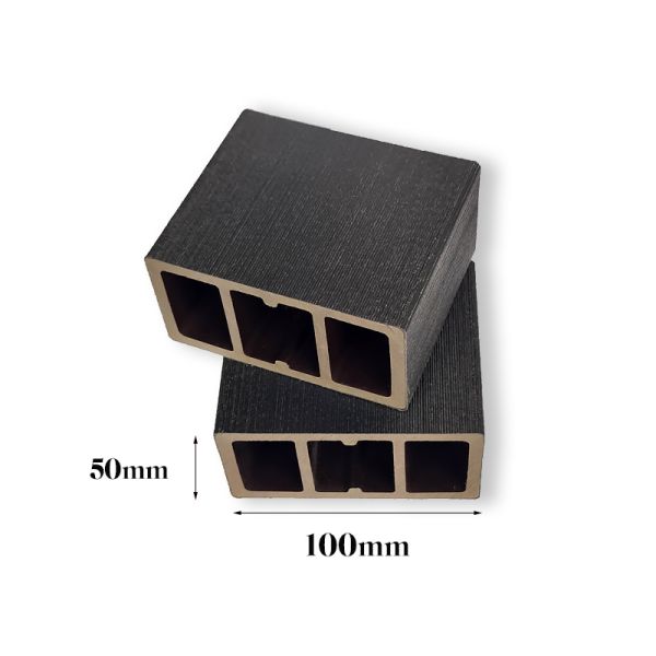Square WPC Decorative Wall Panel Timber Tube ASA Co-Extrusion Hollow Waterproof No-Fading Fence Pergola