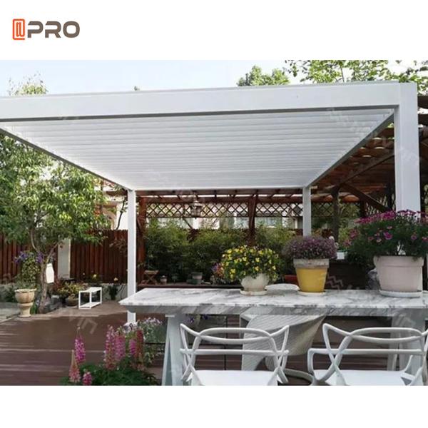 6063 Aluminium Gazebo Pergola Outdoor Restaurant With Retractable Canopy