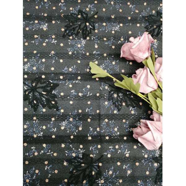 Bonded Lace Fabric  Foil Printed Fabric  bonding embroidery with maple leaf