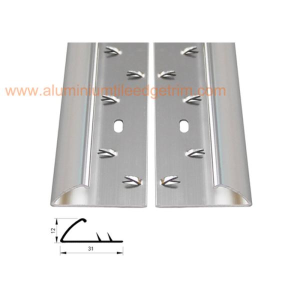 Round Edge Single Aluminium Door Threshold Strips Tile To Carpet Reducer Trim Glossy Anodized