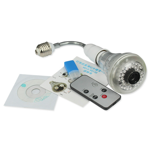 HD 720P E27 24pcs LED Light IR Bulb Lamp Video Camcorder Hidden Spy CCTV Surveillance DVR