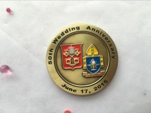 Cheap Customized gold plated antique old metal round challenge coin for sale