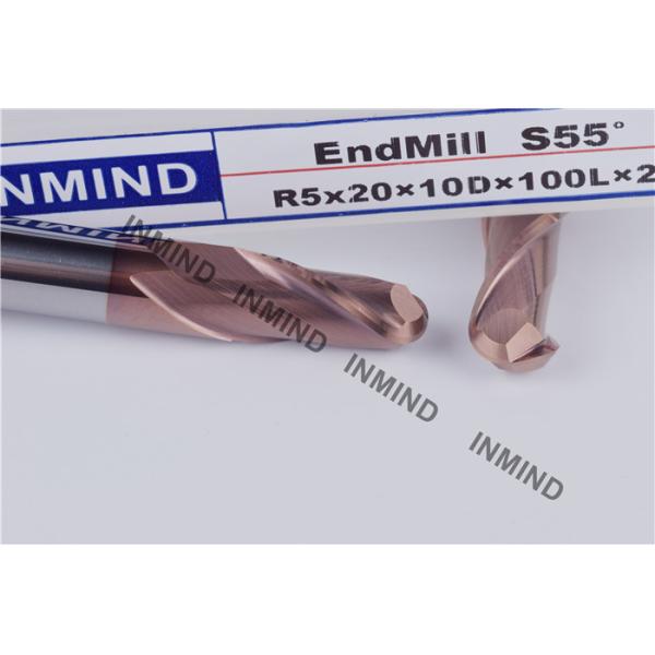 Long Flute Ball Nose End Mill with 100 mm Length 10 mm Dia 0.5 - 0.6 UM Grain Size