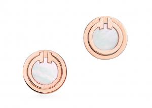 Cheap 2.37g Rose Gold Mother Of Pearl Earrings , Mother Of Pearl Stud 9.65mm Size for sale