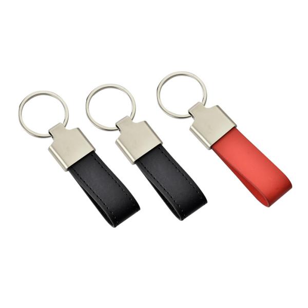 Customized Logo Leather Key Chains Zinc Alloy Laser Engraving Mini Key Holder