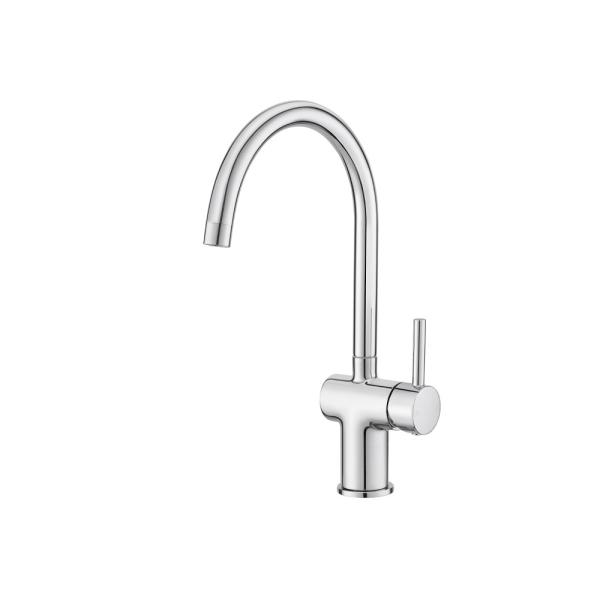 Single Chrome Handle Brass Kitchen Mixer Faucet With Adjustable Speed T8006