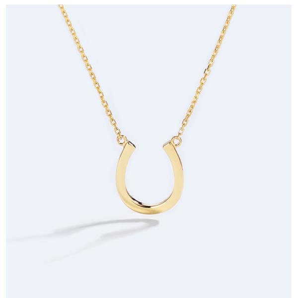 Horseshoe 18K Gold Diamond Necklace Extender Chain 45cm