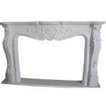 White marble fireplace mantel,China stone carving fireplaces mantel surrounds,