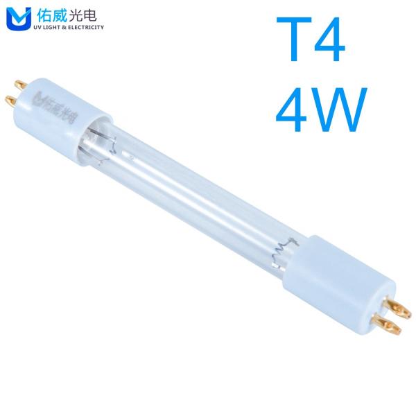 Short T4 UV UVC Disinfection Lamp 4W Ozone Bacteria Killing Cabinets