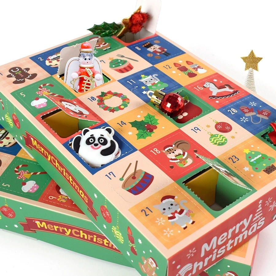 24 Day Christmas Advent Calendar Box Perforated Door Holiday Gift Packaging