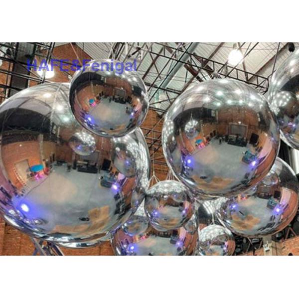 Decorative Inflatable Mirror Ball Silver Event Decoration 5m For Outdoor Use