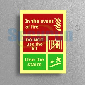 Cheap Self Luminous Glow Photoluminescent Fire Signs Action For Not Use The Lift for sale