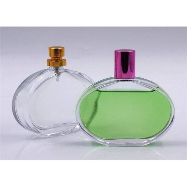 Excellent Flat Round 50ml Empty Spray Glass Perfume Bottles For SGS Passed