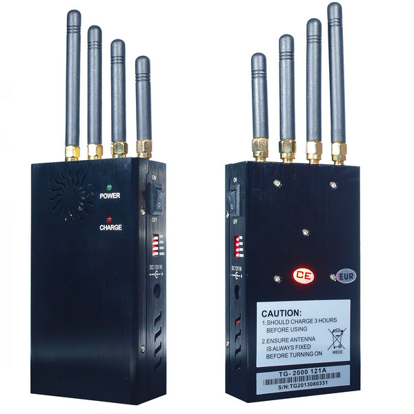 4 Antenna Portable Cell Phone GSM 3G WIFI Signal Jammer Blocker W/ Single Band Switch