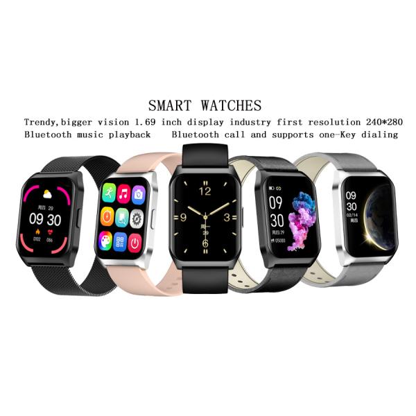 1.69 Inch IP67 Square Shape Smartwatch Health Information Sharing