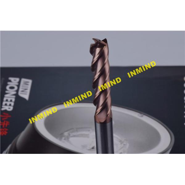 0.5 UM Grain Size AlTiN Coated CNC End Mill Milling Machine Bits Long Shank Type