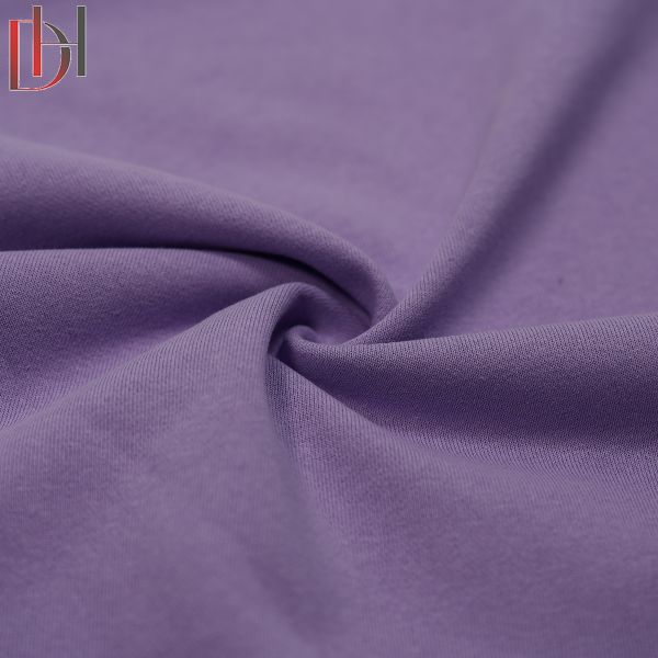 Organic Tricot Knitted Fabric 280GSM Breathable Winter Cotton Polyester Shirt Fabric