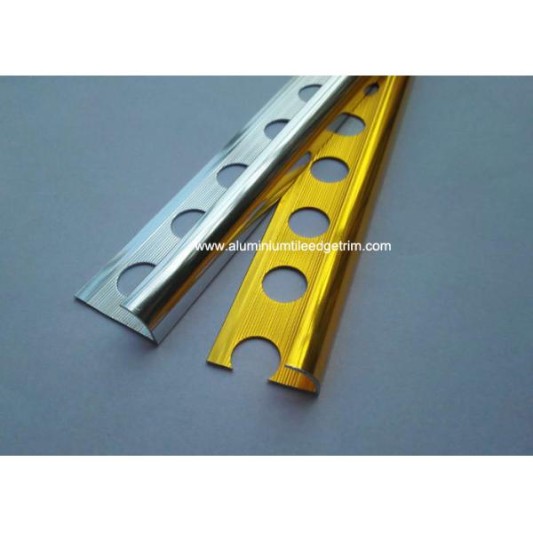 Brushed Aluminium Metal Tile Edging Strip Polished Silver / Gold Surface