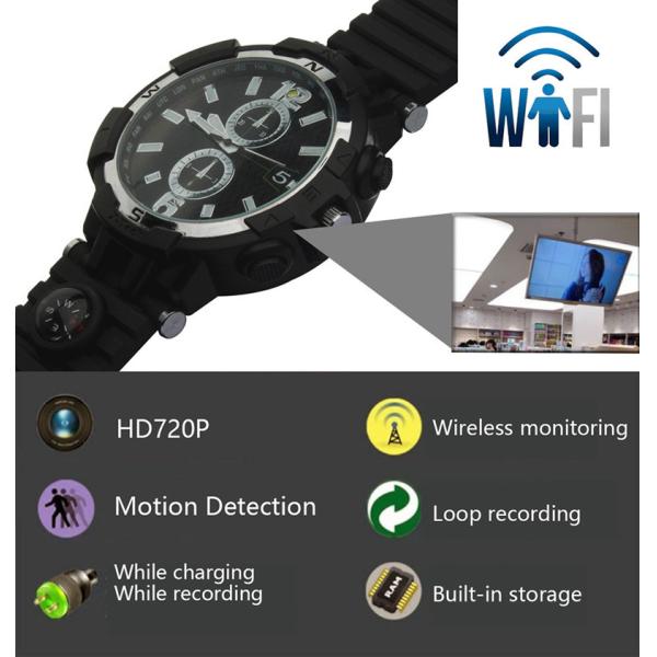 Y33 8GB 720P WIFI IP Spy Watch Camera Home Security Smart  Remote CCTV Video Monitor IR Night Vision Nanny Baby Monitor