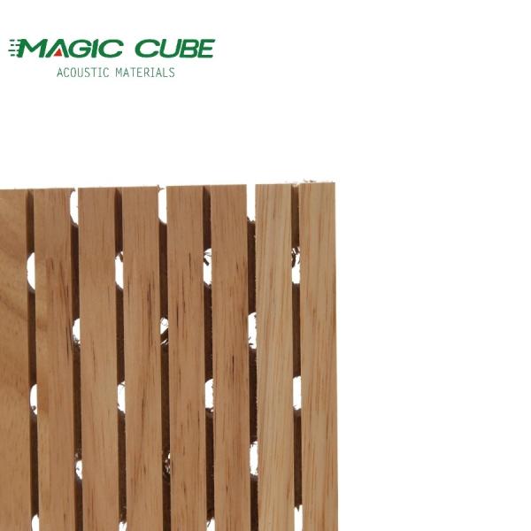 Normal MDF Core Tongue and Groove Wooden Grooved Acoustic Panel for Sound Absorption