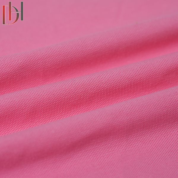 Plain Dyed 96% Cotton 4% Spandex Fabric Summer Business T Shirt Wicking Rib Pique Fabric 200g