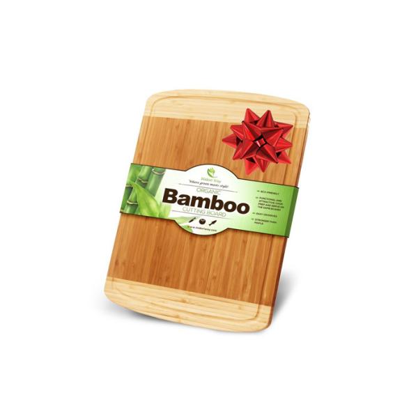 Modern Unique Bamboo Wood Block Chopping Board 2 Color Design Non Stick