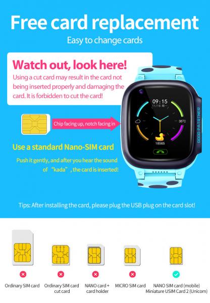 GPS WIFI LBS Positioning 1.33" Kids Touch Screen Smartwatch