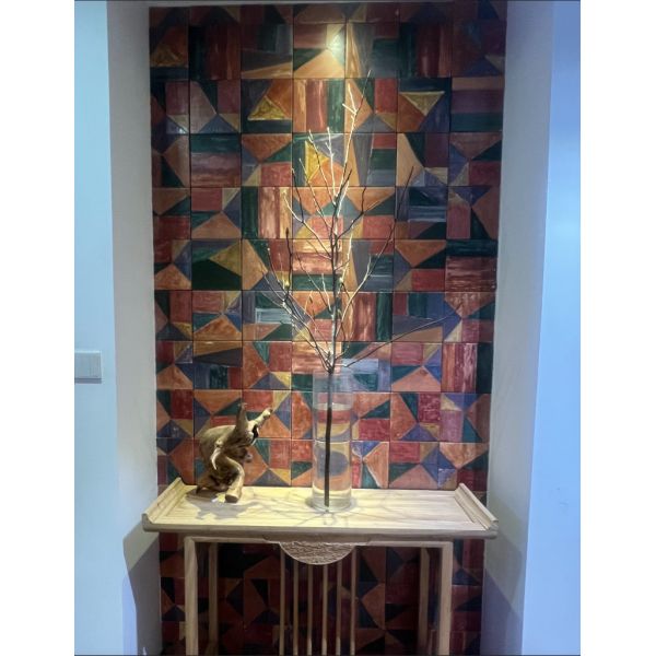 Customized Handmade Cut High Durability Artistic Mosaic Ceramic Tile Handprinted Custom Art Wall Mosaic Ceramic Tiles for Home Hotel Commercial Decoration