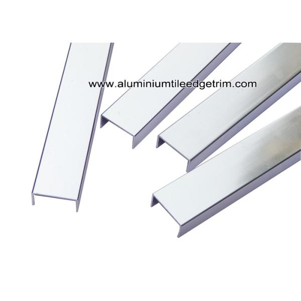 U20mm Glossy Silver U Shaped Aluminum Splint / Channel / Brace For Border