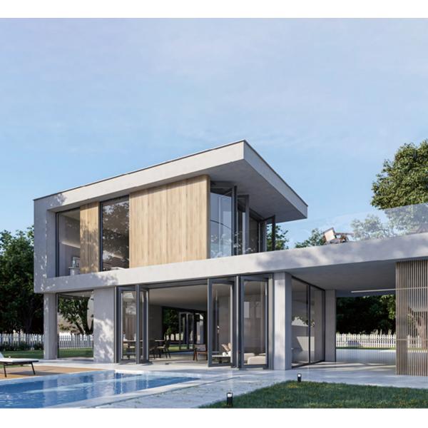 Stacking Exterior Accordion Folding Patio Doors Black Aluminium Frame Custom