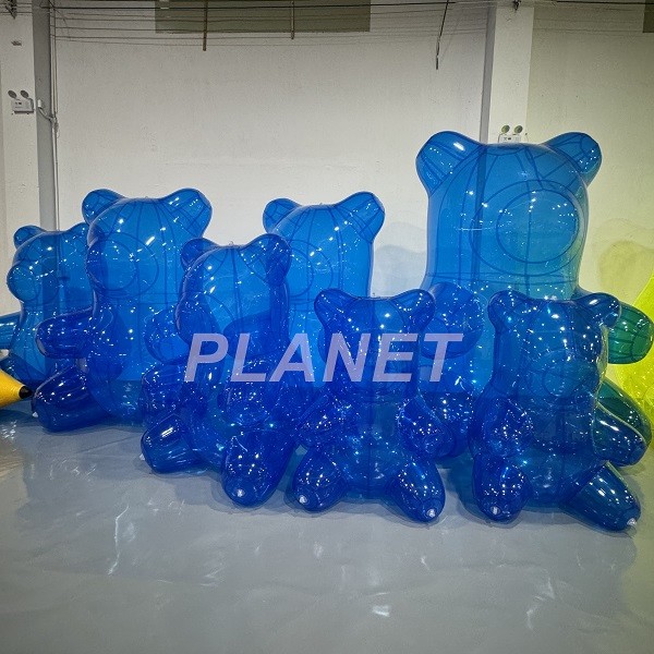 Portable Event Stage Clear PVC Inflatable Transparent Bear For Decoration