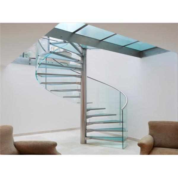 Modern Frameless Glass Spiral Staircase , Residential Decorative Spiral Staircase