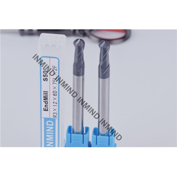 High Tenacity Ball Nose Cutter , HRC50 Aluminium Metal Cutting Tools