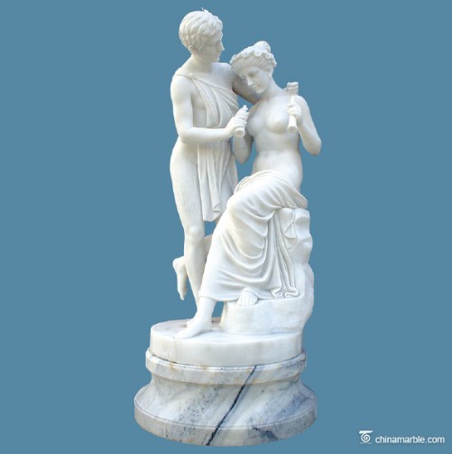 Garden Hand Carved Natural Stone Sculpture 180cm White Marble Statue