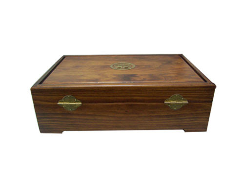 Sold pine wood brown painting Gold coin wood box