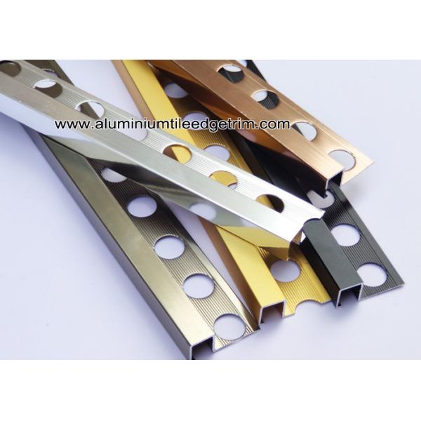 Square / Straight Edge Tile Edge Trim 8mm 9mm From Aluminum For Outside Corner