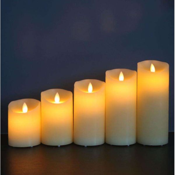 Highly Scented LED Light Candles Eco Friendly Remote Control Pillar Candles Customized
