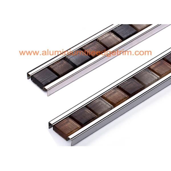 Crystal Glass Mosaic Tile Edging / Outside Corner Metal Frame Finished Edge