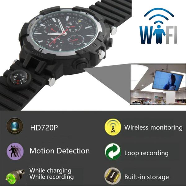 Y31 16GB 720P WIFI IP Spy Watch Hidden Camera Recorder IR Night Vision Home Security Wireless Remote Video Monitoring