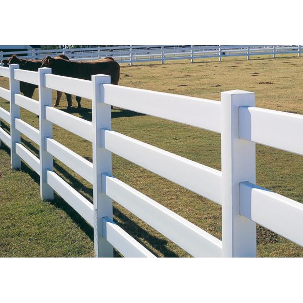 3 Rail Wire Mesh Fencing Eco-Friendly White Vinyl Horse Fence Panel