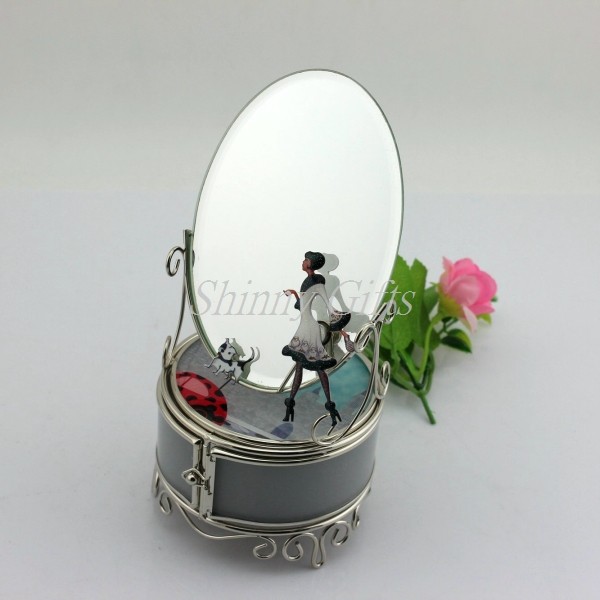 Shinny Gifts Fashion Design Glass Box Jewelry Box Home Decoration Box