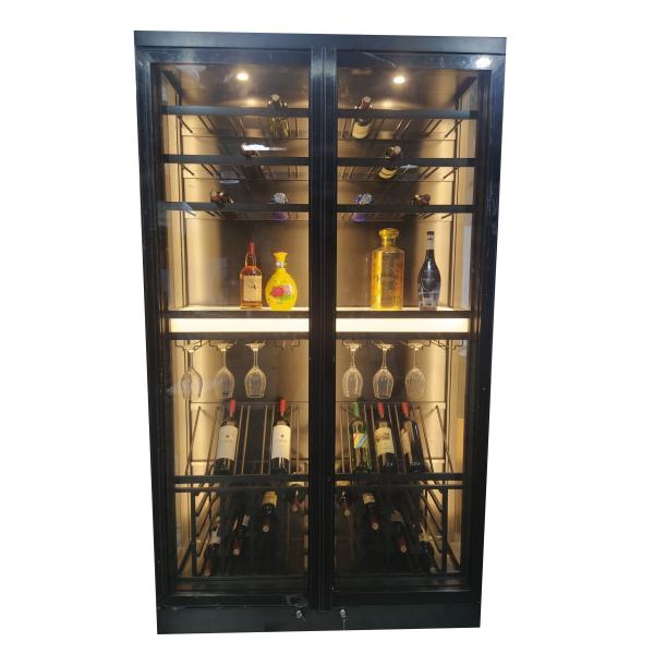 Custom Black Metal Stainless Steel Wine Cabinets Constant Temperature 12 To 18 Celsius
