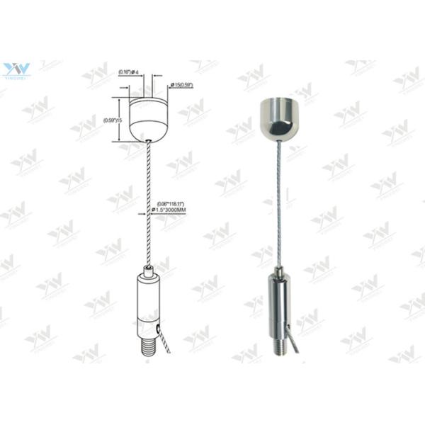Ø1.5 * 3000 MM SS Wire Light Hanging Kit Adjustable For Linear Light Suspension