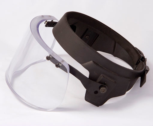 bullet proof  ballistic  visor  for Police and Military  Use with 22 mm thickness