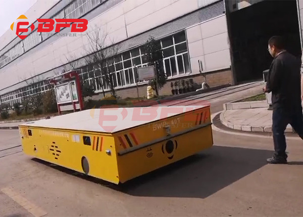 Self - Loading Trackless Transfer Cart Trolley 100MT On Concrete Floor