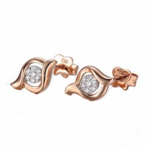 Cheap High Quality Women Fine Jewelry Rose Gold Diamonds Stud Earrings (GDE013) for sale