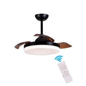 China 3 Color Adjustable Chandelier Ceiling Fan Lamp 36 Inch Remote Control Invisible Ceiling Fan With Light on sale