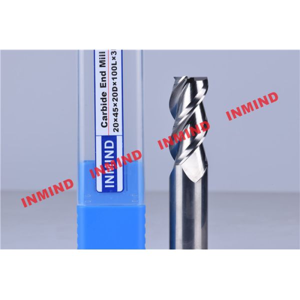 0.8um Grain Size Aluminum Cutting Tools , 3 Flute Carbide Milling Drill Bit