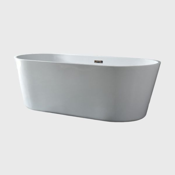 Made In China Oval Portable Bathtub For Adults Shower White Acrylic Artificial Stone Free Standing Bathtub