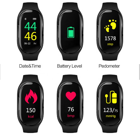 Smart Watch TWS Bluetooth Earphone 2 In 1  Record Heart Rate Blood Pressure